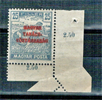 1. 1919. Ívbehajtás miatt elfogazott ívszél, sarok ívszélen összegezési számok
