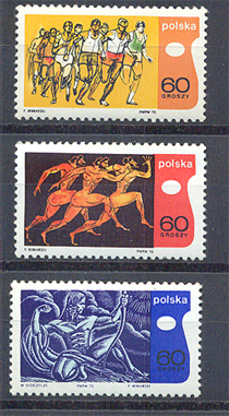 1970. 10 éves a Nemzetközi Olimpiai Bizottság 3 érték bélyeg