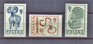 1966. Archelógia 3 érték bélyeg