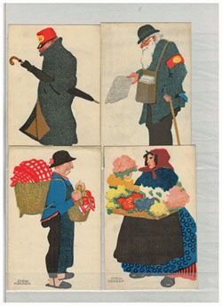 1. Győri Aranka (1888-1924) festő-grafikus művésztől képeslap csomag