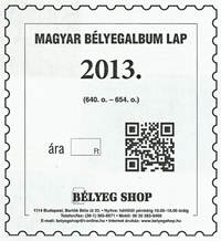 MAGYAR BÉLYEGALBUM LAP 2013.