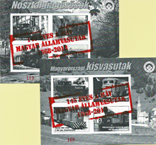 2013. 145 éves a MÁV Magyar Államvasutak 1868-2013 emlékív-pár (fekete nyomat