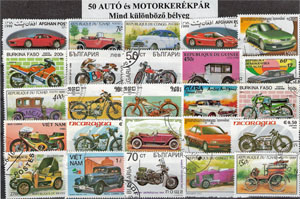 Autók és motorkerékpárok-50 klf. bélyeg