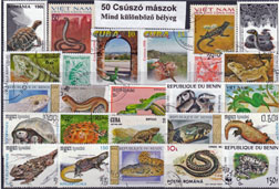 Csúszómászók-50 klf. bélyeg