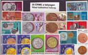 Érme bélyegen-20 klf. bélyeg