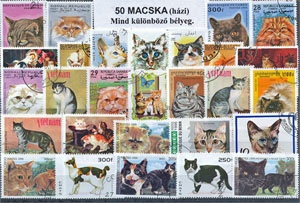 50 klf. Macska bélyeg