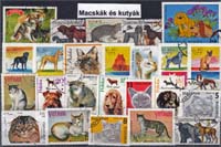Macskák és kutyák-25 klf. bélyeg