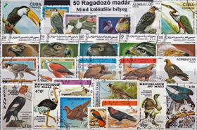 Madarak (csak ragadozó)-50 klf. bélyeg