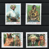 2004.Jacek Malczeweck 150. születésnapja (festő)  4 érték bélyeg