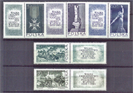 1964. Lengyel nép harca az elnyomás ellen 1939-1945 5 érték bélyeg szelvényes