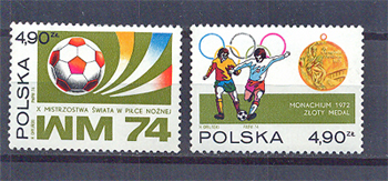 1974. Football VB., 2 érték bélyeg