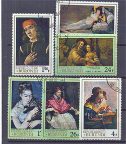 1968. Híres festmények, 6 érték bélyeg