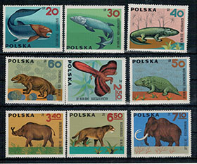 1966. Ősállatok (II.) 9 érték bélyeg