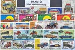 Autó-50 klf. bélyeg, a csomagban 4 komplett sorozat és 2 db térhatású bélyeg
