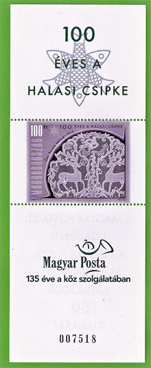 2002.100 ÉVES A HALASI CSIPKE 100.- FT-OS CIMLETÉNEK FEKETENYOMAT VÁLTOZATA